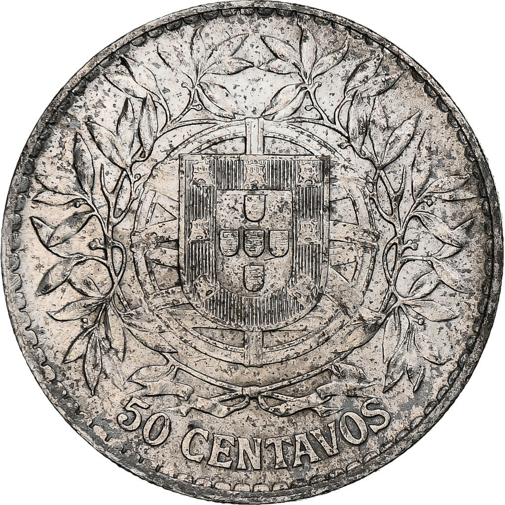Coin, Portugal, 50 Centavos, 1914, EF(40-45), Silver, KM:561