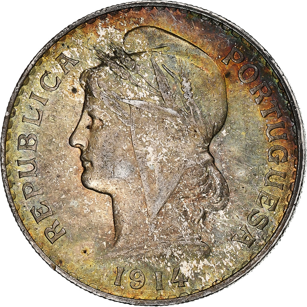 Coin, Portugal, 50 Centavos, 1914, EF(40-45), Silver, KM:561