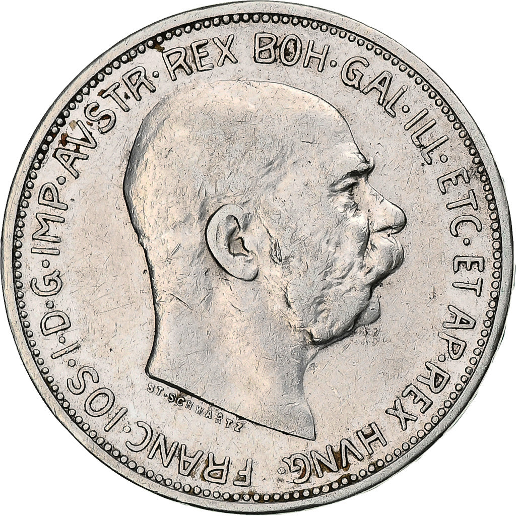Coin, Austria, Franz Joseph I, 2 Corona, 1913, EF(40-45), Silver, KM:2821