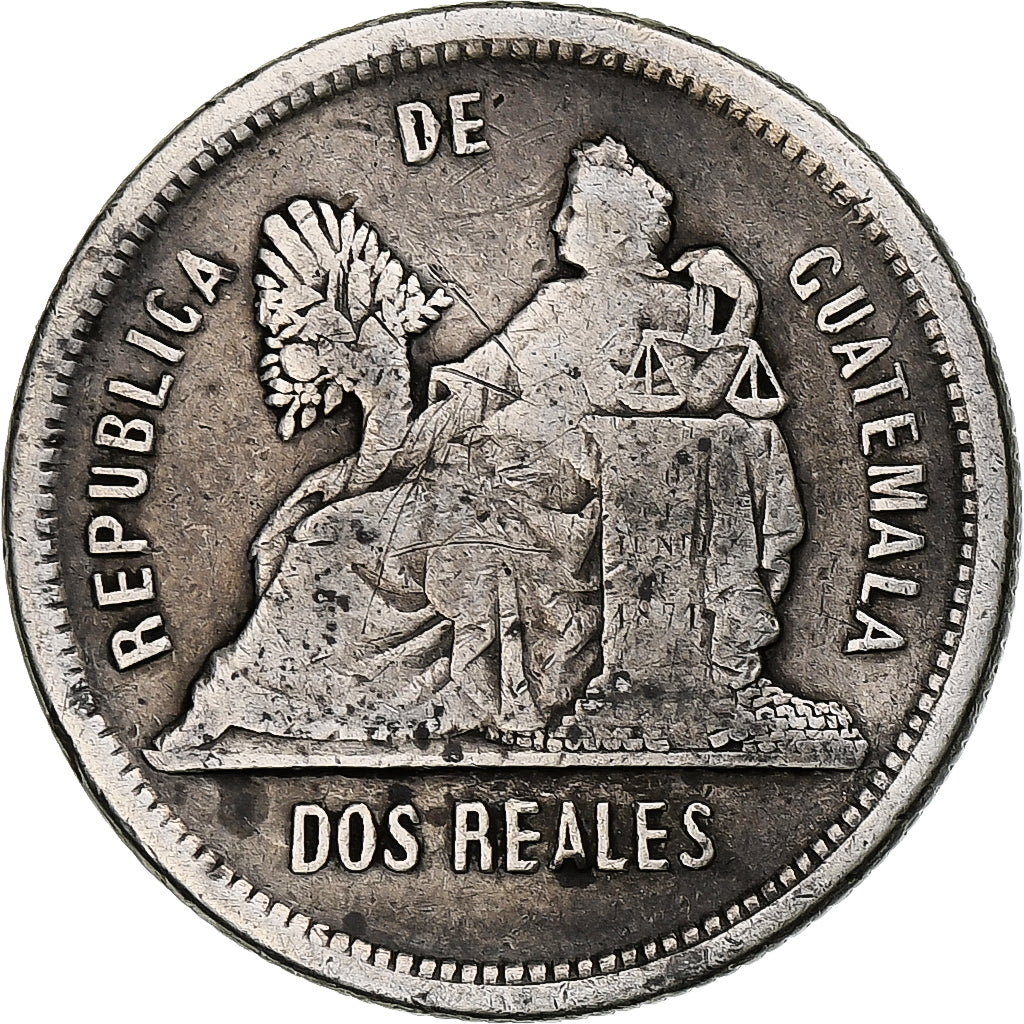 Coin, Guatemala, 2 Reales, Dos, 1879, VF(30-35), Silver, KM:154