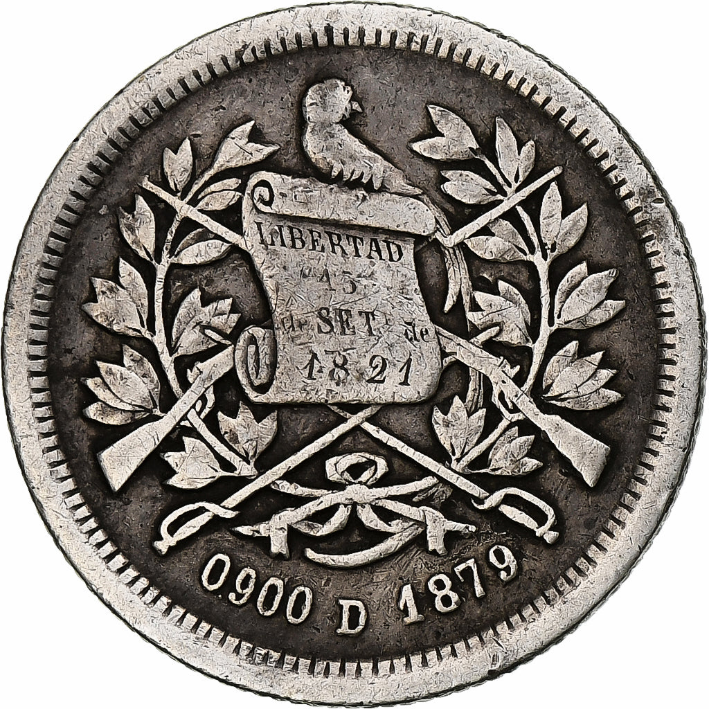Coin, Guatemala, 2 Reales, Dos, 1879, VF(30-35), Silver, KM:154