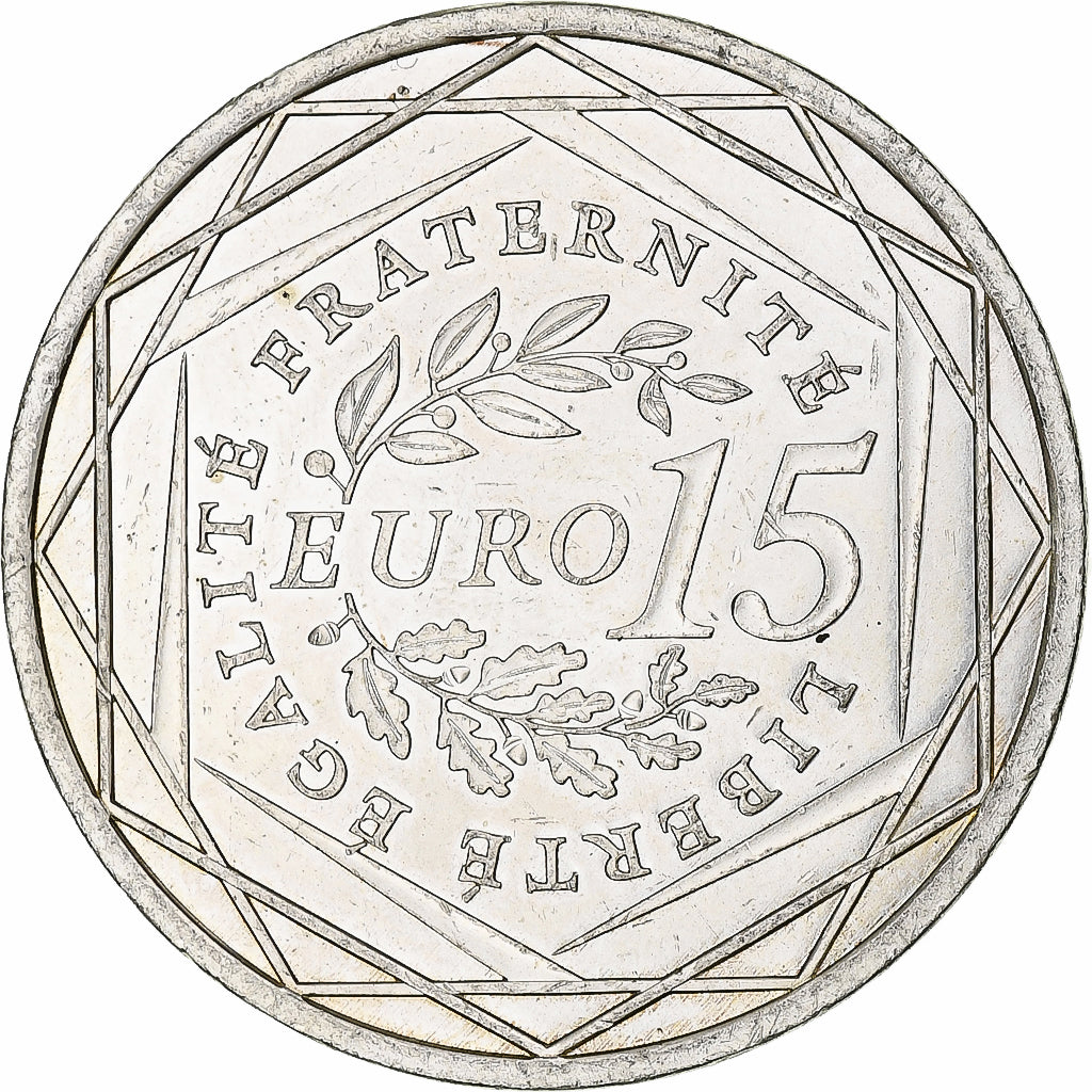 France, 15 Euro, 2008, Paris, MS(60-62), Silver, Gadoury:EU288, KM:1535