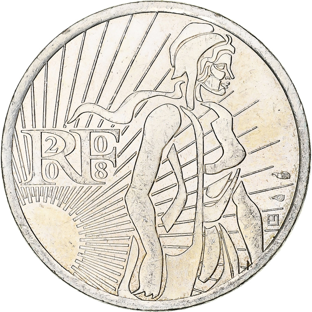 Francja, 5 Euro, Semeuse, 2008, Monnaie de Paris, MS(60-62), Srebro