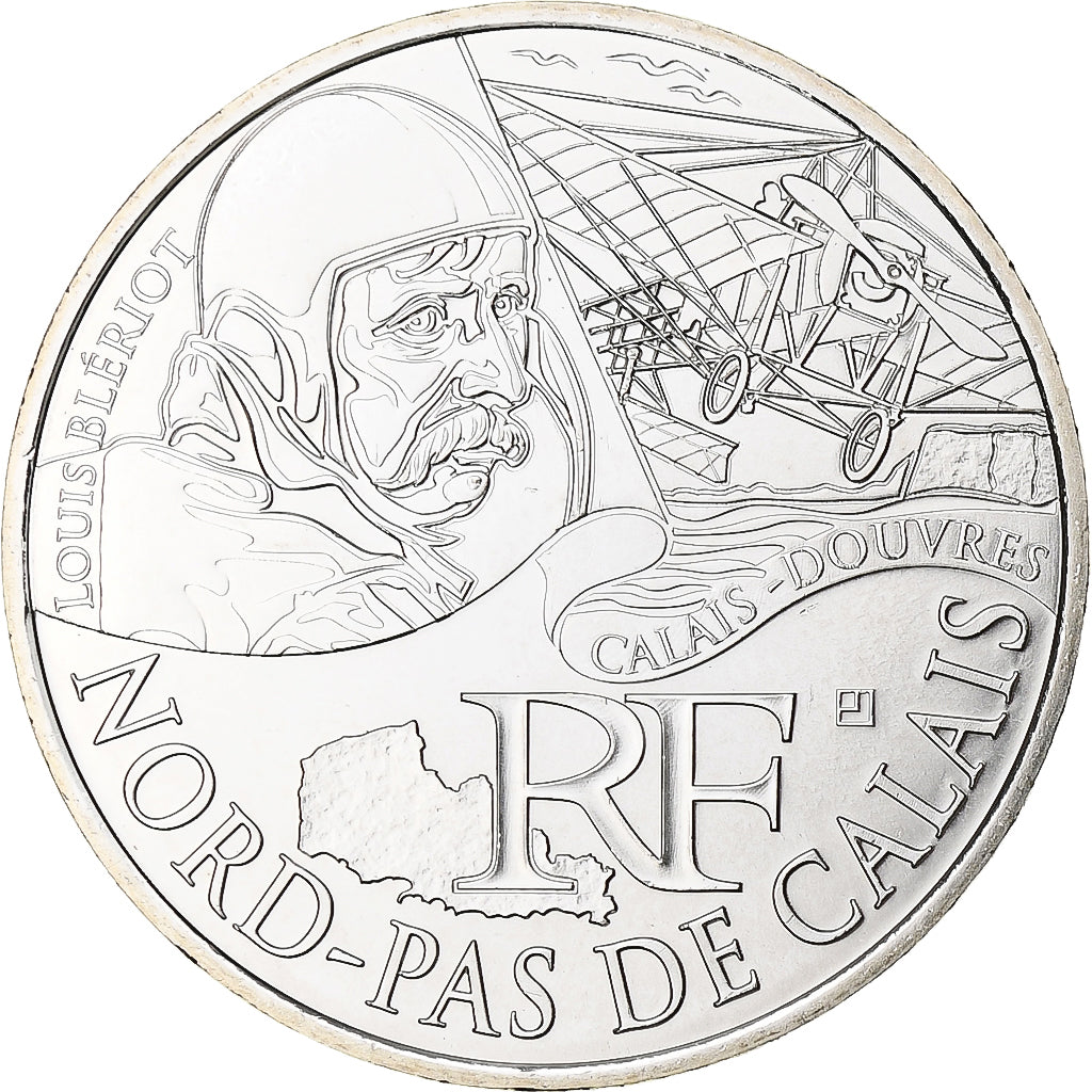 France, 10 Euro, Nord-Pas de Calais, 2012, Paris, MS(64), Silver, KM:1880