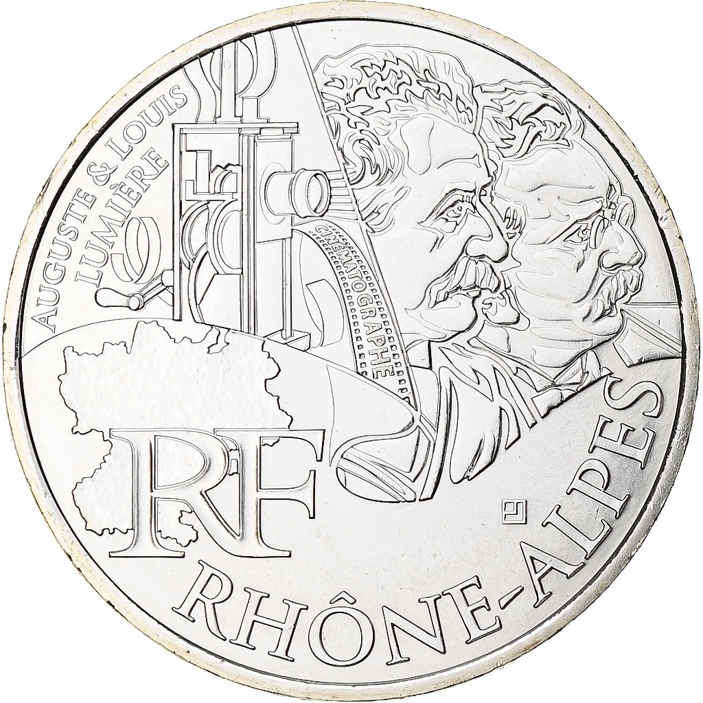 France, 10 Euro, Rhône Alpes, 2012, Paris, SPL, Argent, KM:1886