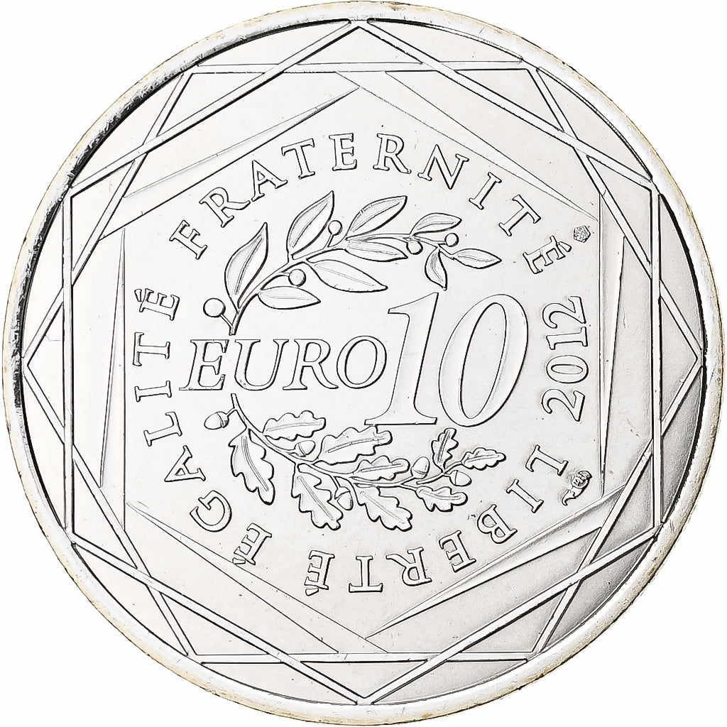 France, 10 Euro, Rhône Alpes, 2012, Paris, SPL, Argent, KM:1886