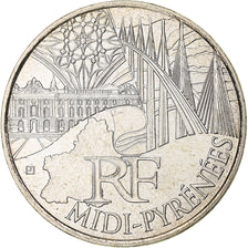 France, 10 Euro, Midi-Pyrénées, 2011, Paris, MS(63), Silver, KM:1752