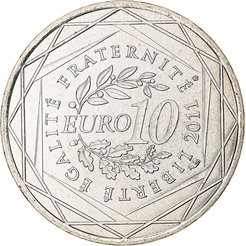 France, 10 Euro, Midi-Pyrénées, 2011, Paris, MS(63), Silver, KM:1752