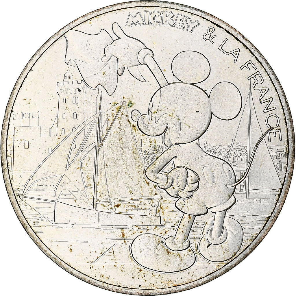 France, 10 Euro, 2018, Mickey Bon vent.FDC, MS(60-62), Silver