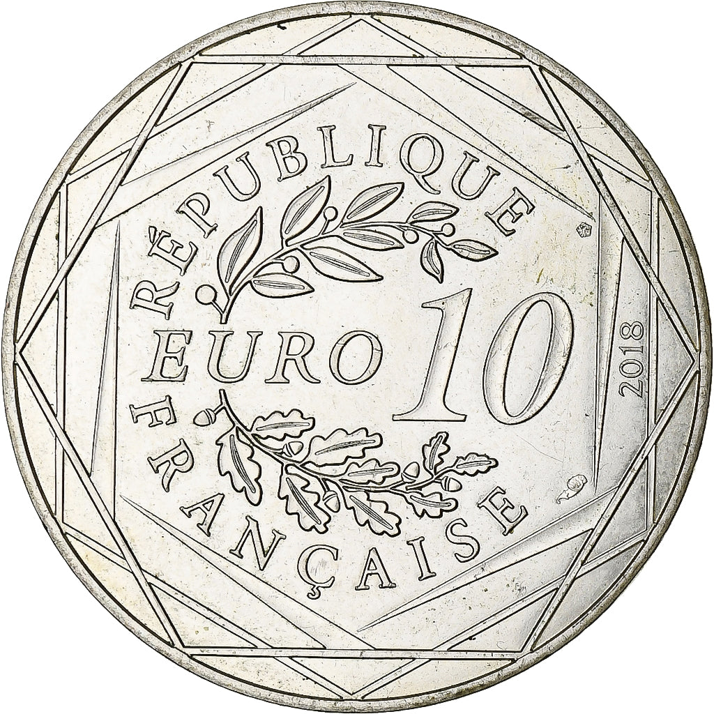 France, 10 Euro, 2018, Mickey Bon vent.FDC, MS(60-62), Silver