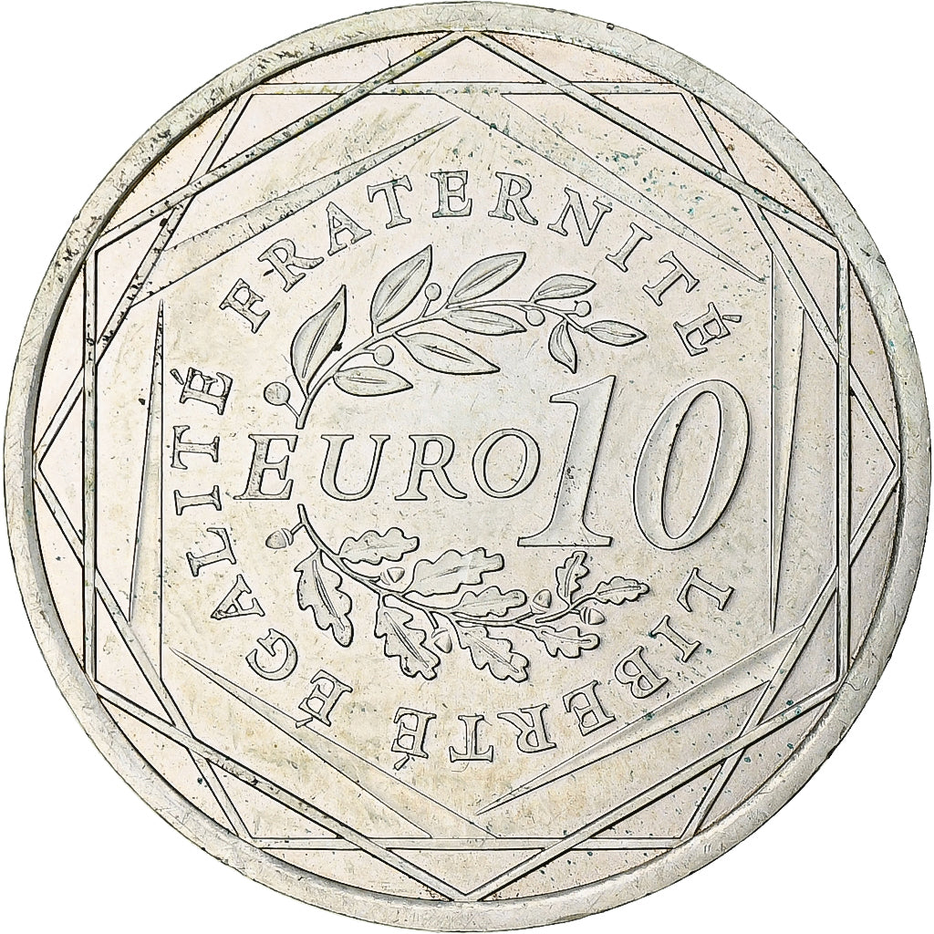 Francja, Semeuse, 10 Euro, 2009, Monnaie de Paris, MS(60-62), Srebro, KM:1580