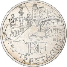 France, 10 Euro, 2011, Paris, Bretagne, MS(60-62), Silver, KM:1730