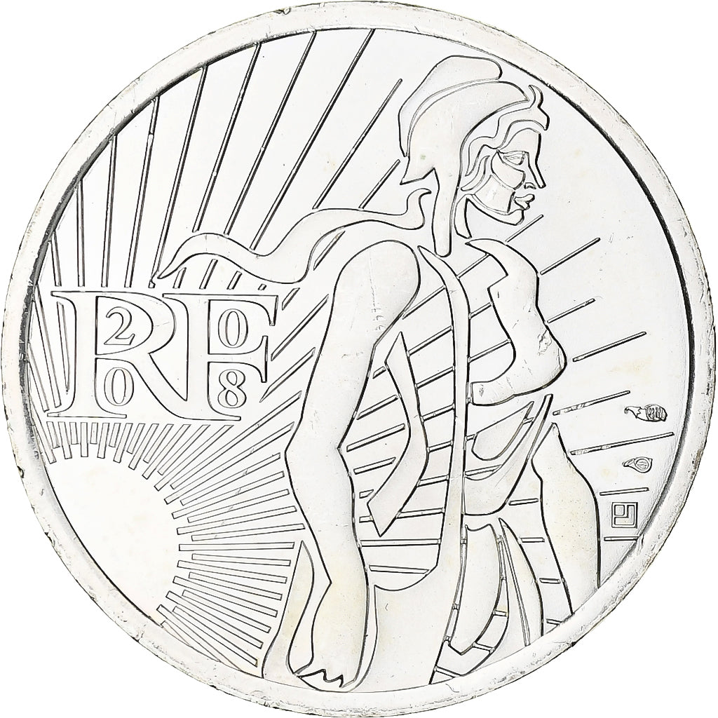 France, 5 Euro, Semeuse, 2008, Monnaie de Paris, MS(64), Silver, Gadoury:EU287