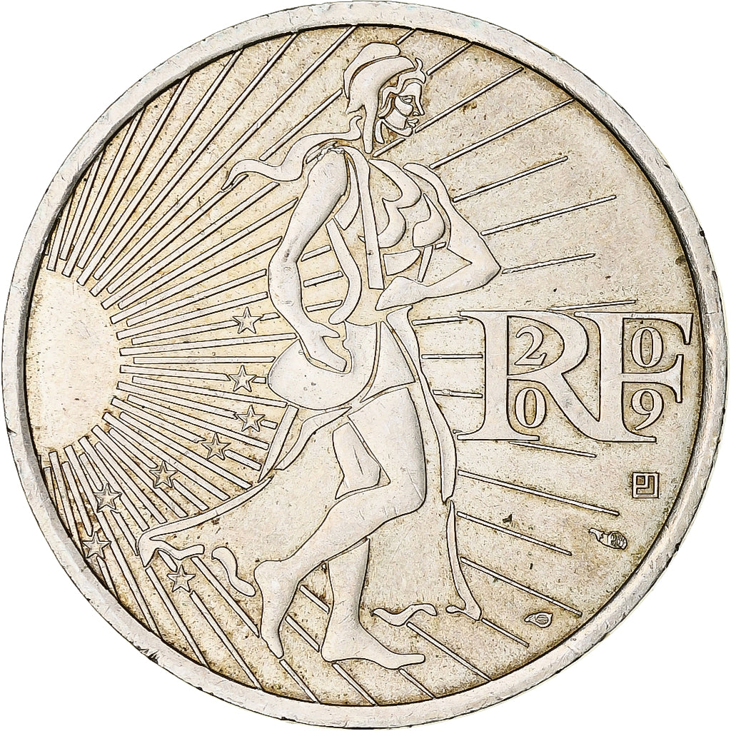 Francja, Semeuse, 10 Euro, 2009, Monnaie de Paris, MS(63), Srebro, KM:1580