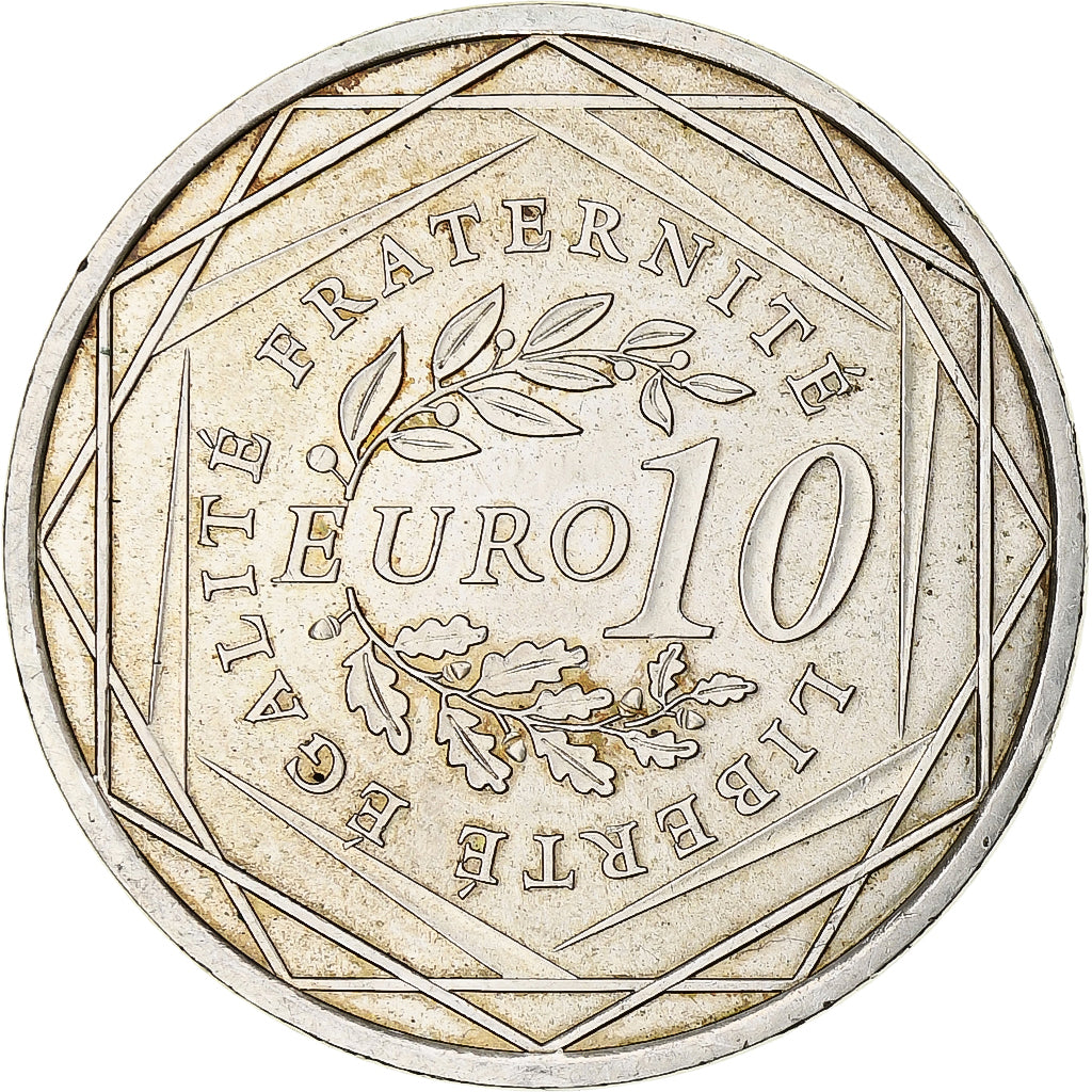 Francja, Semeuse, 10 Euro, 2009, Monnaie de Paris, MS(63), Srebro, KM:1580