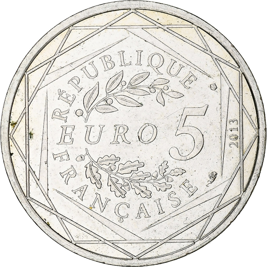 France, 5 Euros, Fraternité, 2013, MS(63), Silver, Gadoury:EU647