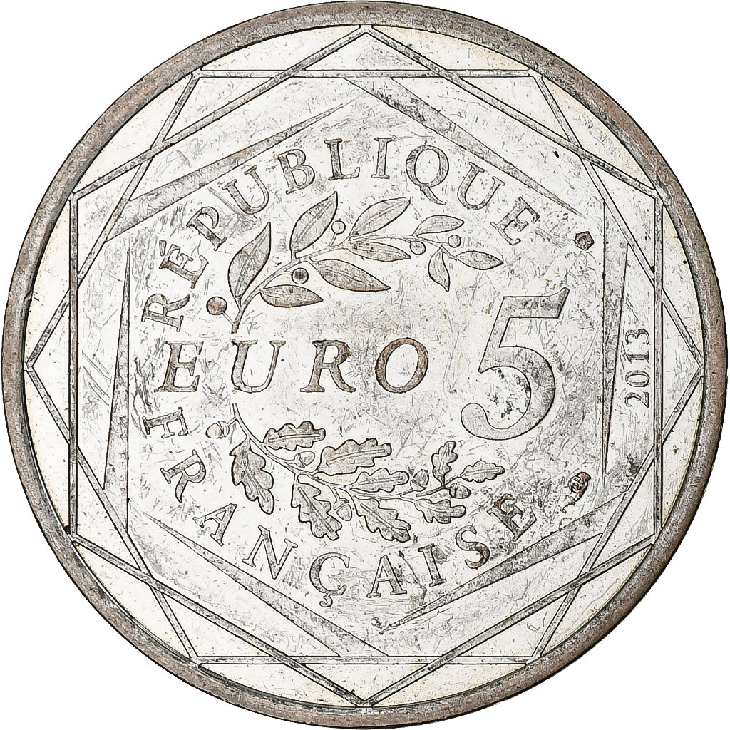 France, 5 Euros, Fraternité, 2013, MS(60-62), Silver, Gadoury:EU647
