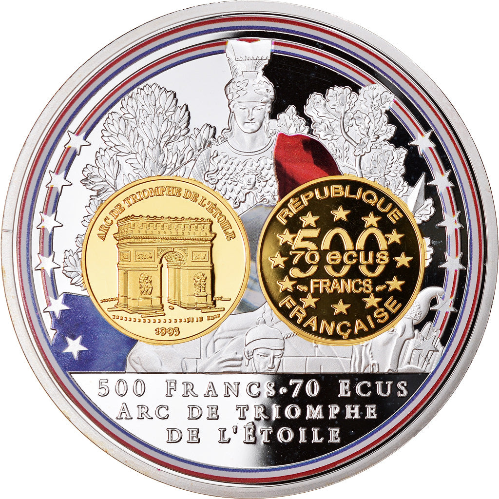 França, Medal, Adieu au Franc, 500 Francs Arc de Triomphe de l'Etoile, 2016
