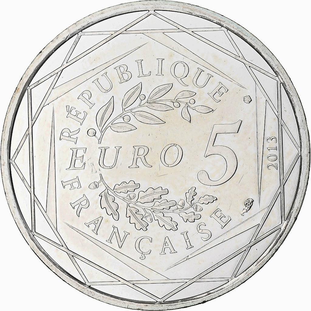 France, Liberté, 5 Euro, 2013, Paris, MS(63), Silver