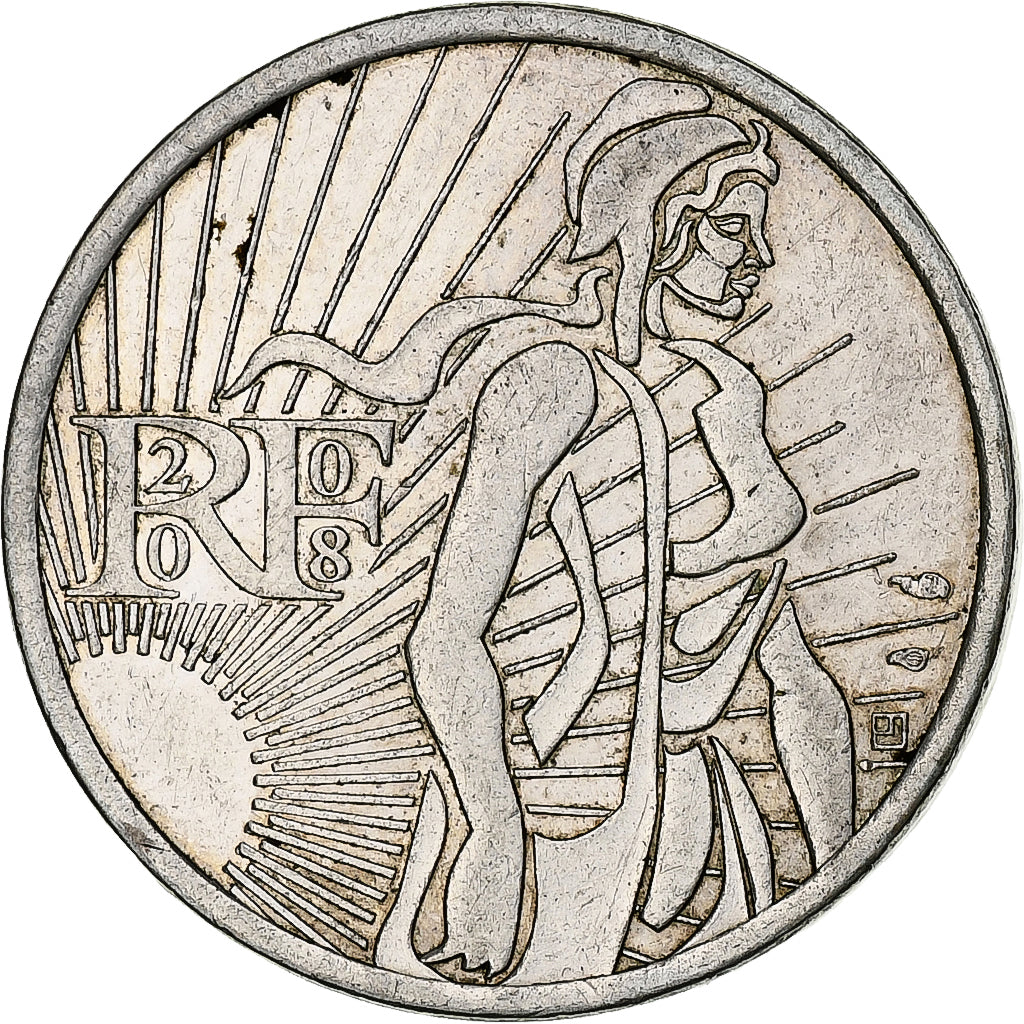France, 5 Euro, Semeuse, 2008, AU(55-58), Silver, Gadoury:EU287, KM:1534