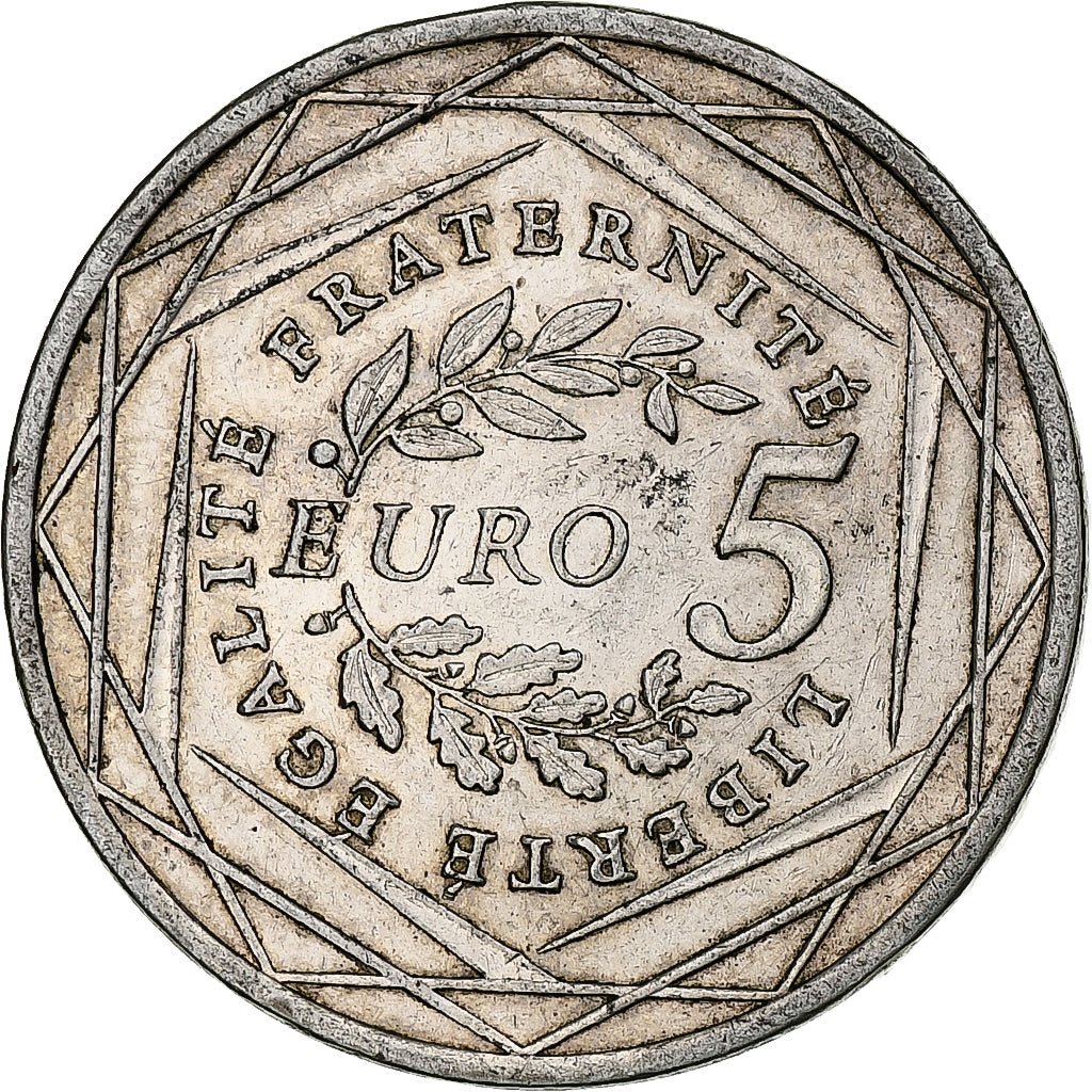 France, 5 Euro, Semeuse, 2008, AU(55-58), Silver, Gadoury:EU287, KM:1534
