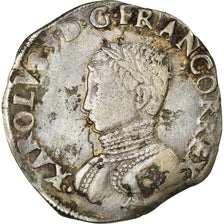 Coin, France, Teston, 1563, Bayonne, EF(40-45), Silver, Sombart:4602