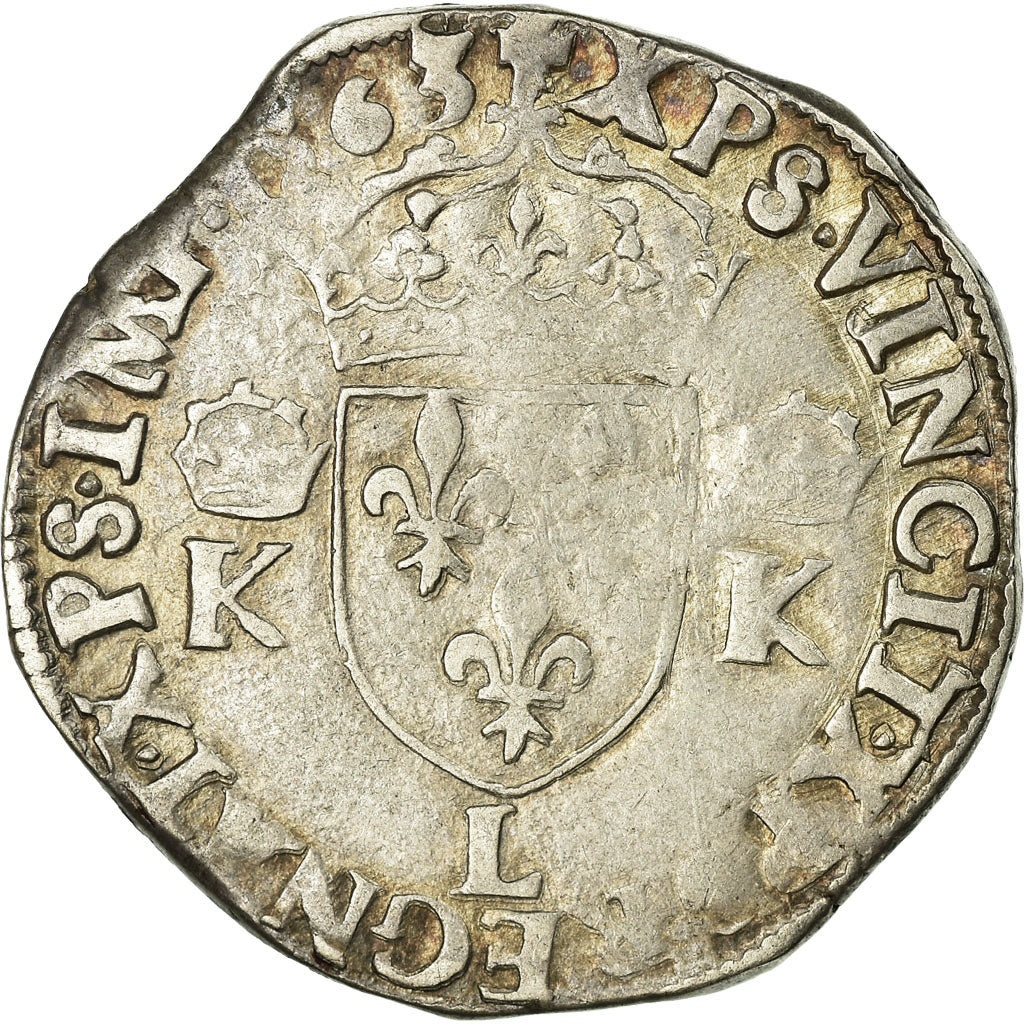 Coin, France, Teston, 1563, Bayonne, EF(40-45), Silver, Sombart:4602