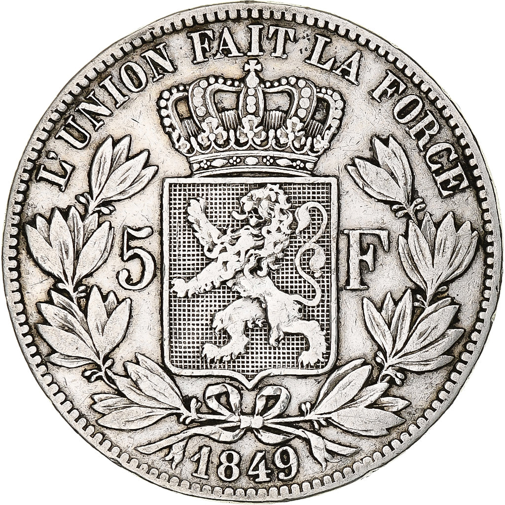 Coin, Belgium, Leopold I, 5 Francs, 5 Frank, 1849, VF(20-25), Silver, KM:17