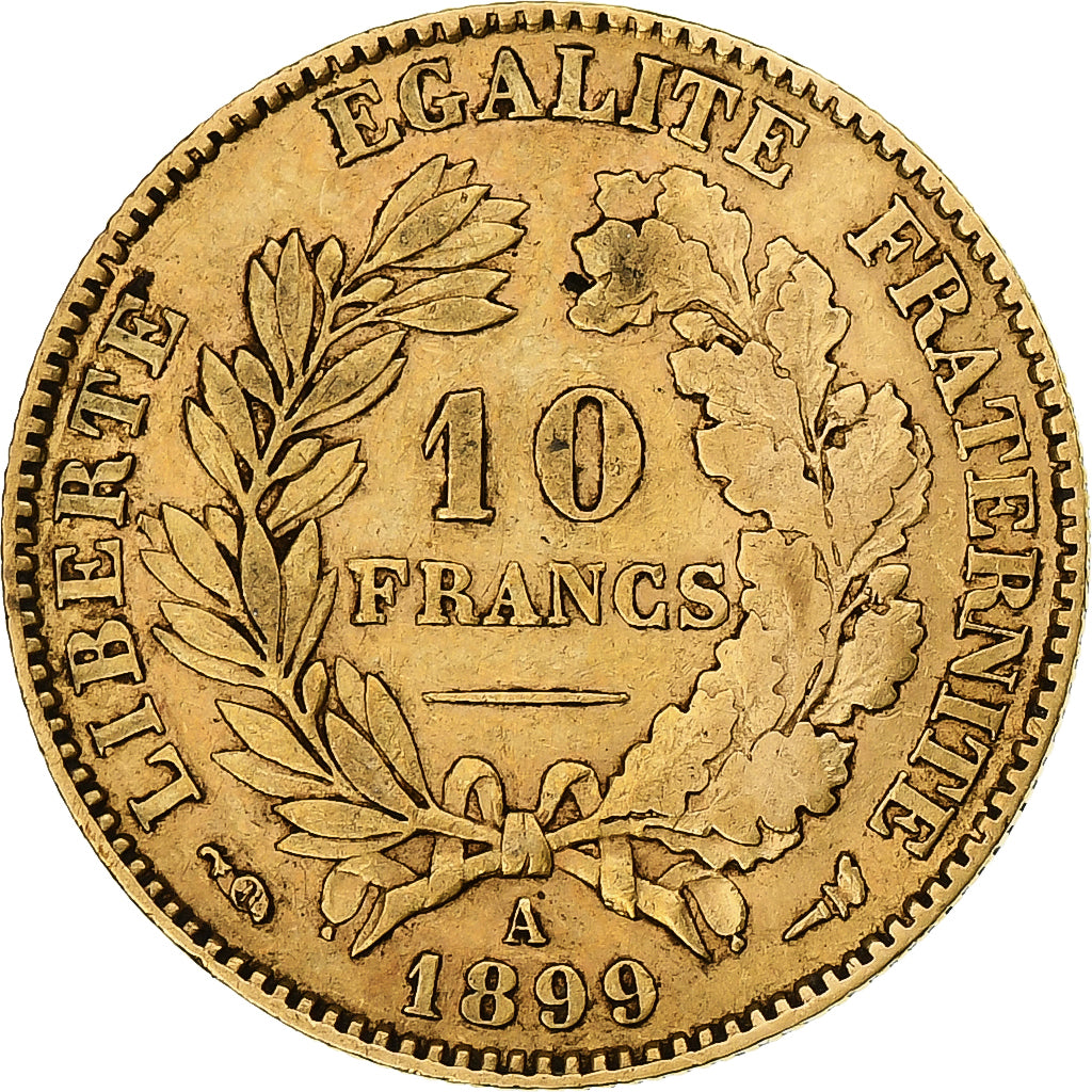 Moneta, Francia, Cérès, 10 Francs, 1899, Paris, BB+, Oro, KM:830, Gadoury:1016