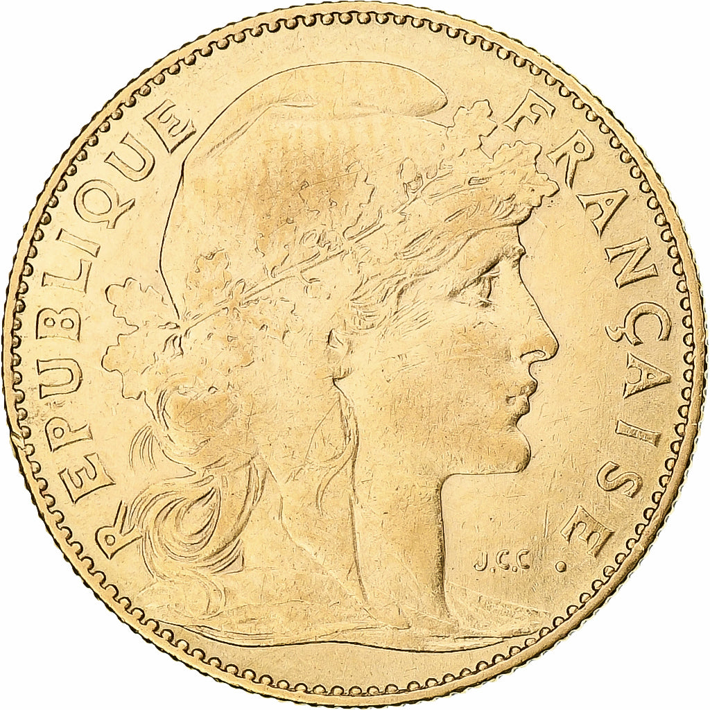 France, 10 Francs, Marianne, 1900, Paris, Gold, EF(40-45),