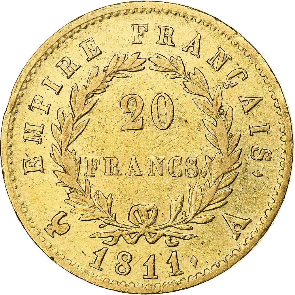 Coin, France, Napoléon I, 20 Francs, 1811, Paris, EF(40-45), Gold, KM:695.1