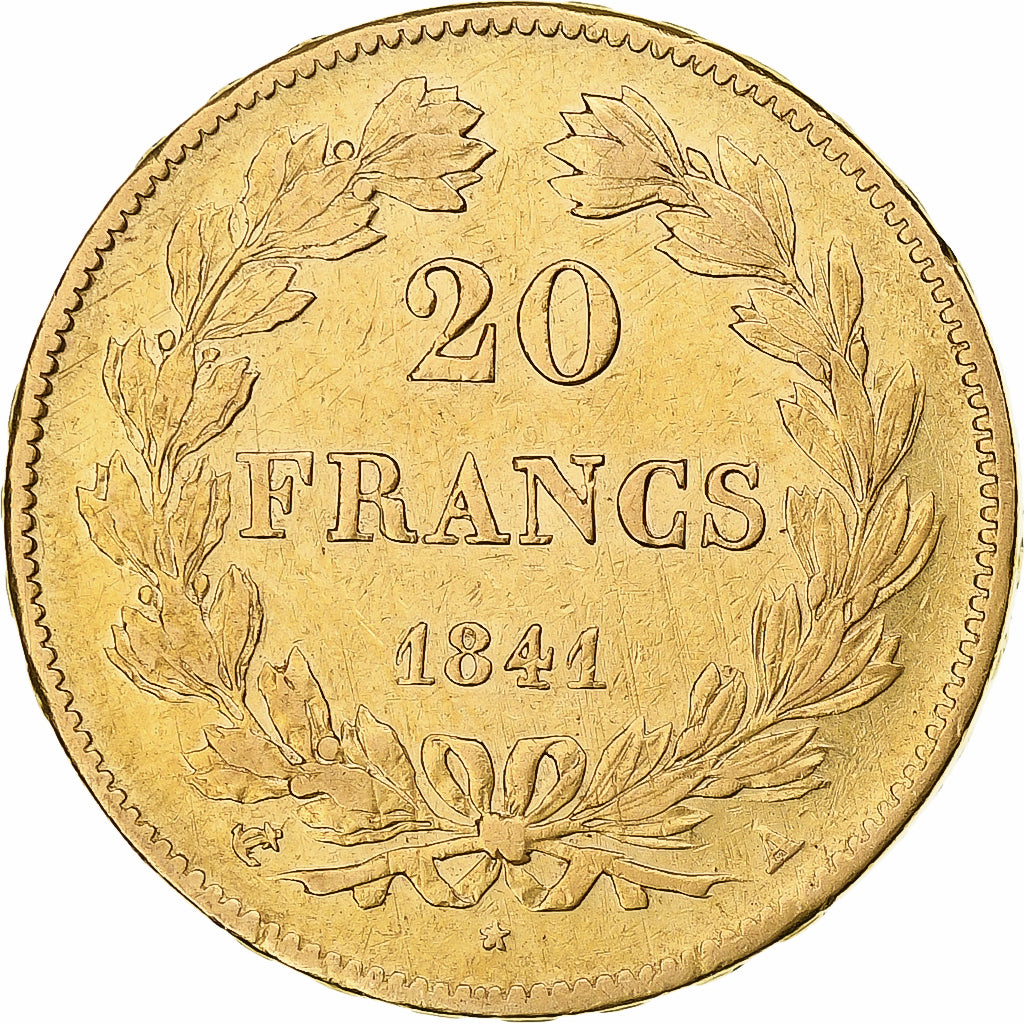 Coin, France, Louis-Philippe, 20 Francs, 1841, Paris, EF(40-45), Gold, KM:750.1