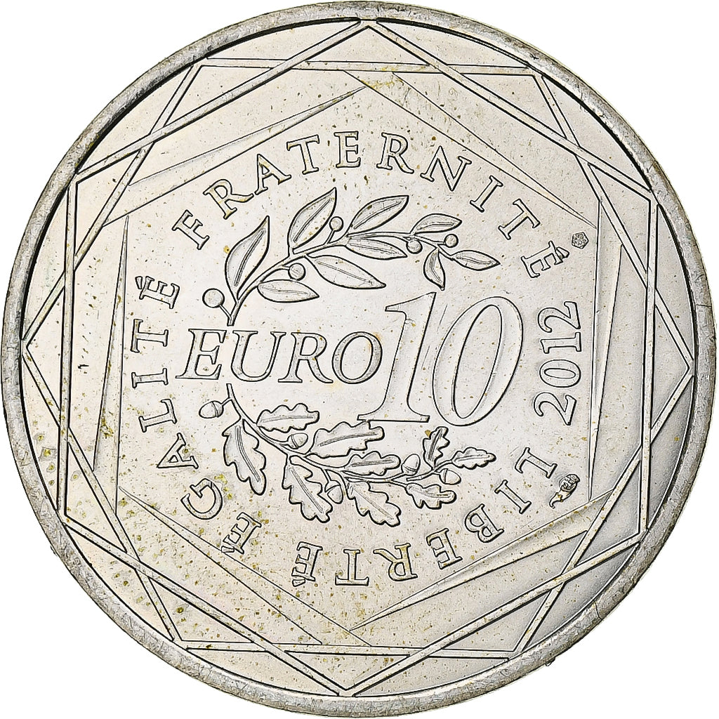 France, 10 Euro, Champagne Ardennes, 2012, Paris, MS(60-62), Silver,