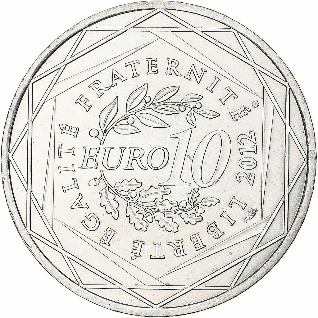 France, 10 Euro, Basse Normandie, 2012, Paris, MS(60-62), Silver, KM:1865