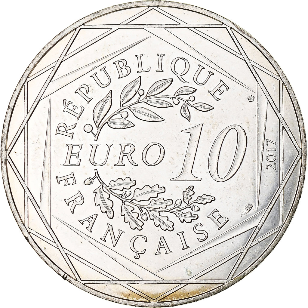 France, 10 Euro, Jean Paul Gaultier, 2017, 17, MS(64), Silver