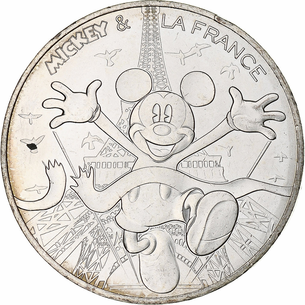 Francia, 10 Euro, 2018, Mickey aux pieds de la Dame de fer, EBC+, Plata
