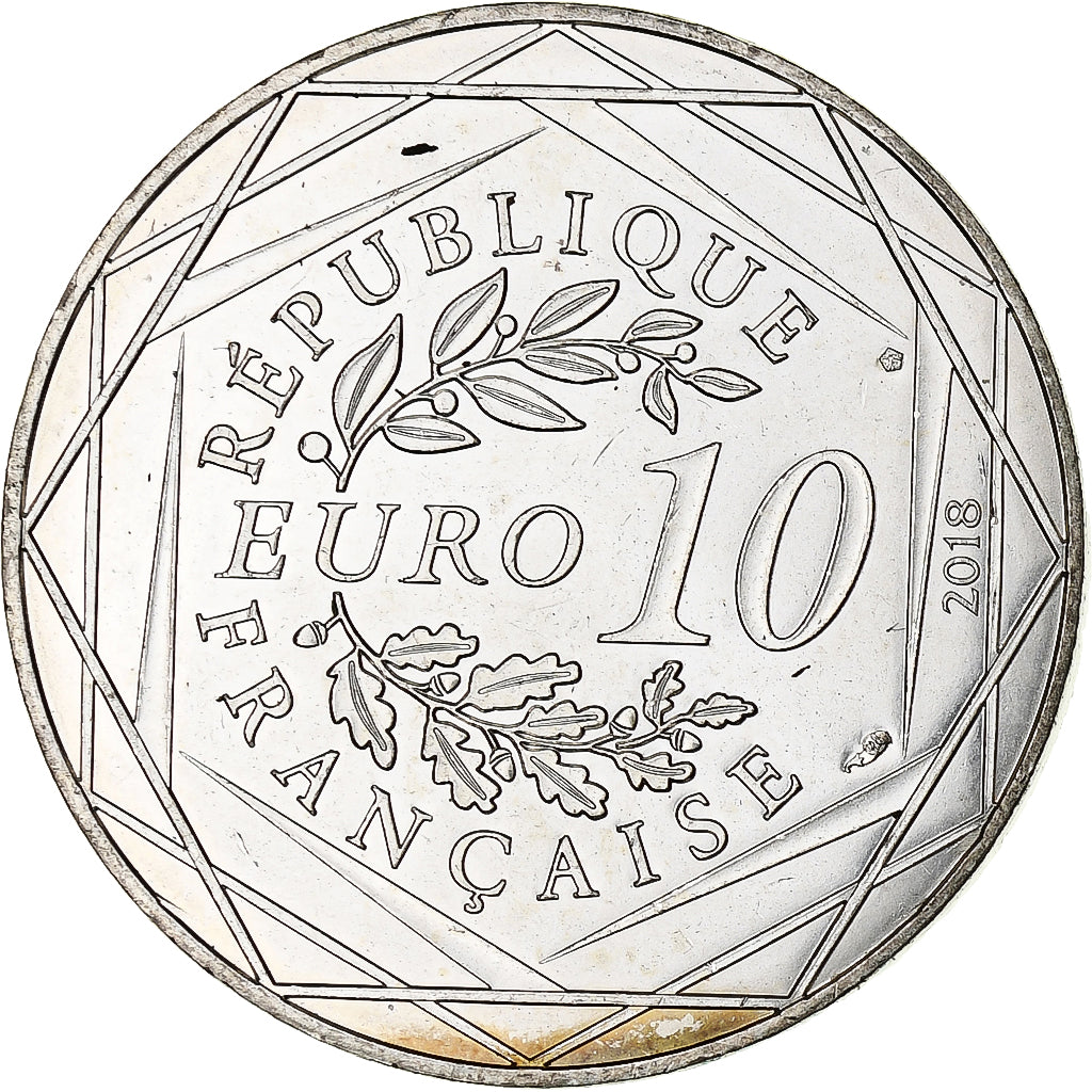Francia, 10 Euro, 2018, Mickey aux pieds de la Dame de fer, EBC+, Plata