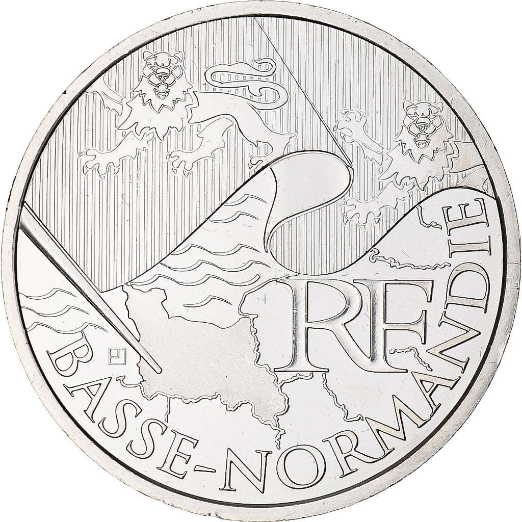 Francia, 10 Euro, Basse-Normandie, 2010, Paris, FDC, Plata, Gadoury:EU399