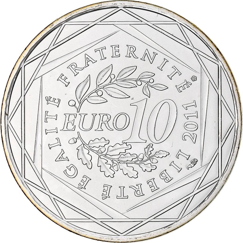 France, 10 Euro, Picardie, 2011, Paris, MS(65-70), Silver, KM:1745