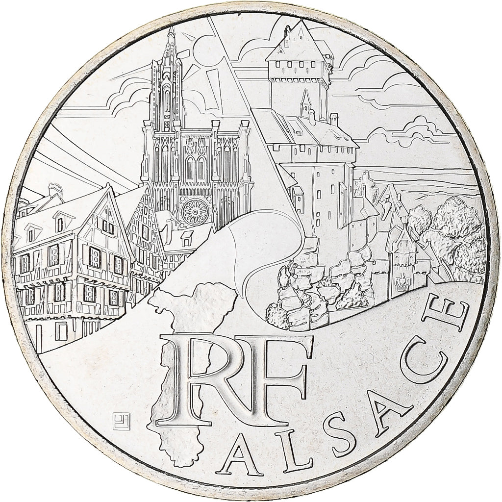 France, 10 Euro, Alsace, 2011, Paris, MS(65-70), Silver, KM:1734