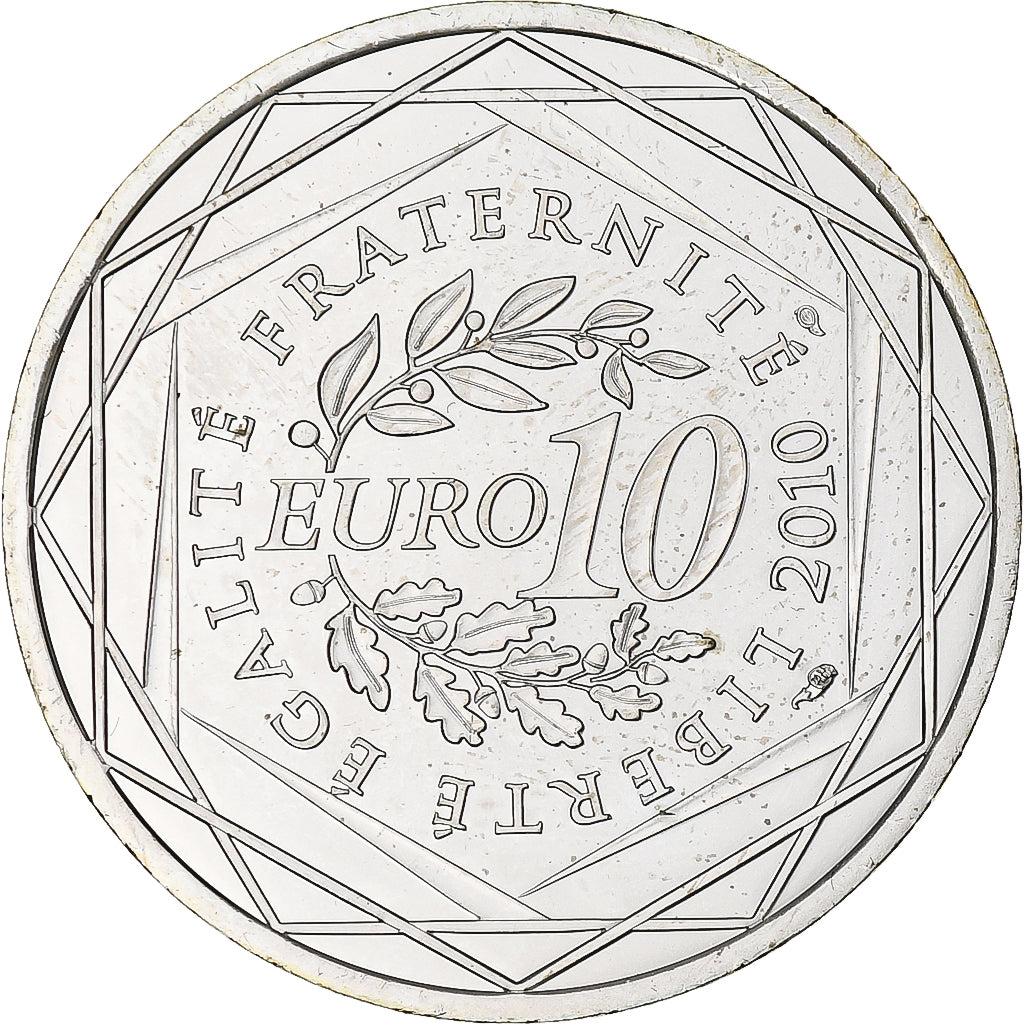 Frankrijk, 10 Euro, Lorraine, Euros des régions, 2010, FDC, Zilver