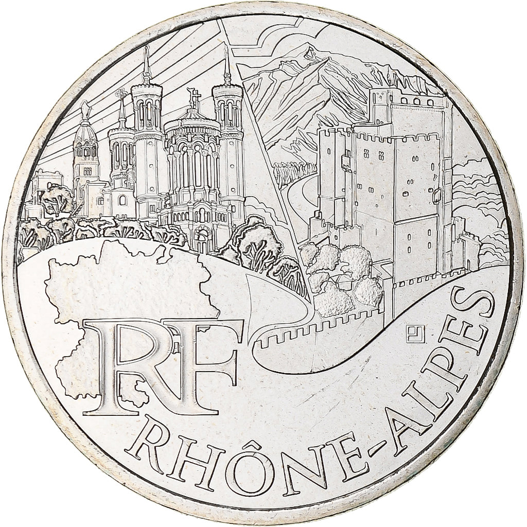 França, 10 Euro, Rhône Alpes, Euros des régions, 2011, Paris, FDC, MS(65-70)