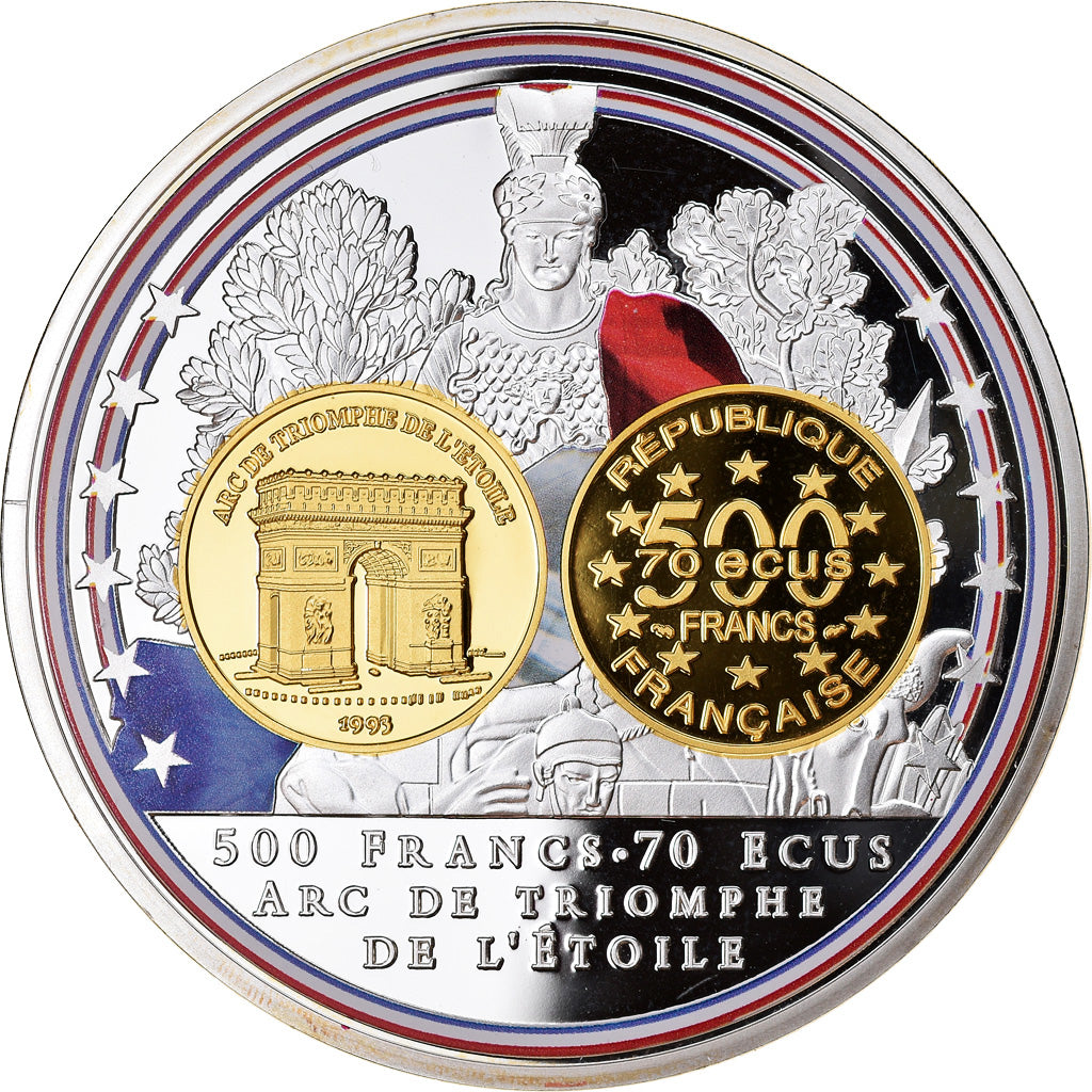 France, Medal, Adieu au Franc, 500 Francs Arc de Triomphe de l'Etoile, 2016