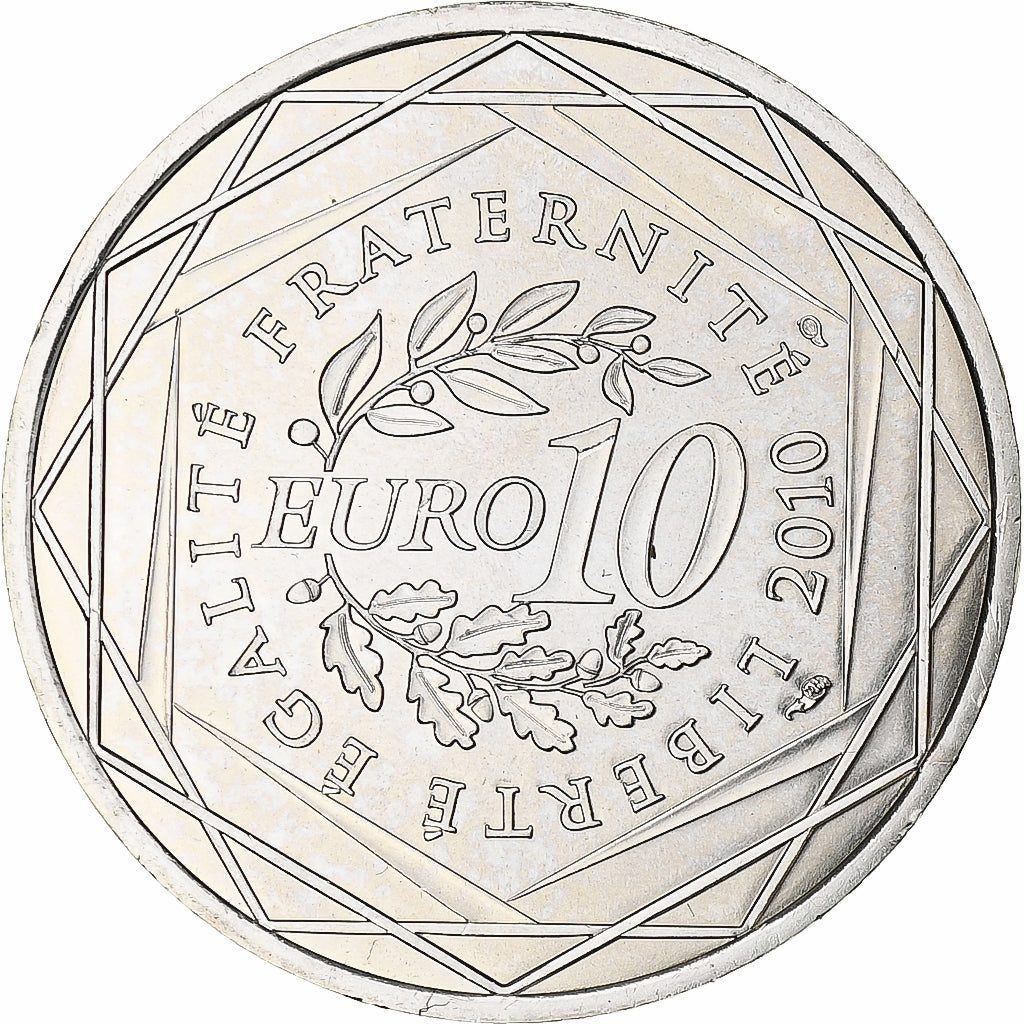 France, 10 Euro, Midi-Pyrénées, 2010, Paris, MS(64), Silver, KM:1663
