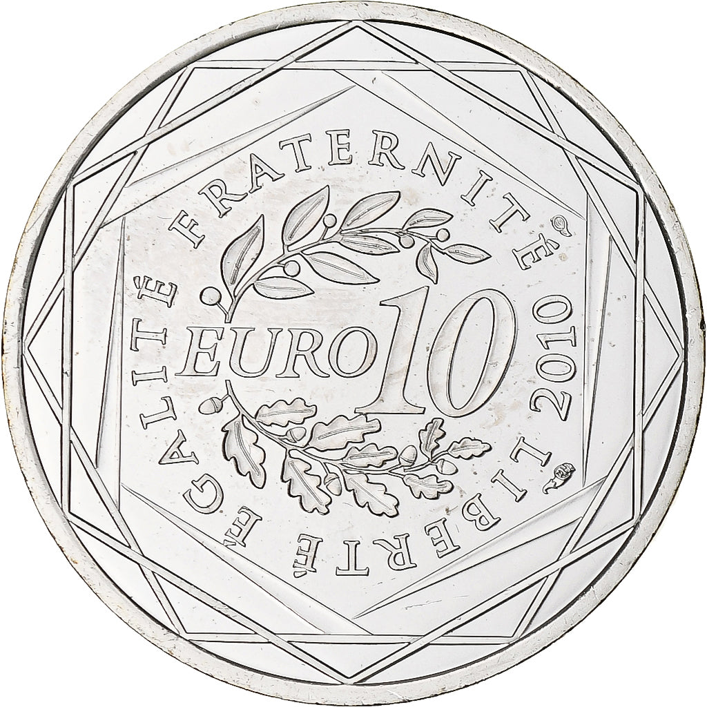 France, 10 Euro, Picardie, 2010, MS(65-70), Silver