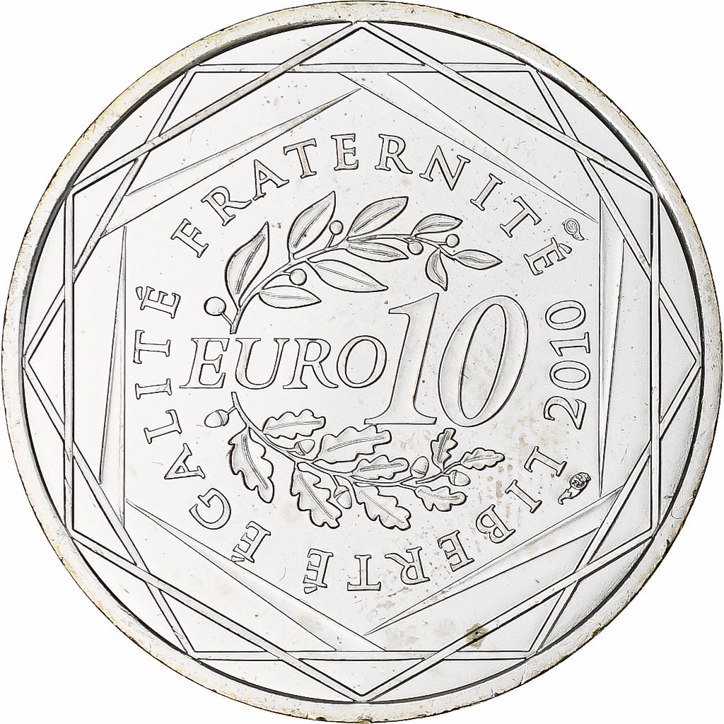 France, 10 Euro, 2010, Paris, Martinique, MS(65-70), Silver, KM:1662