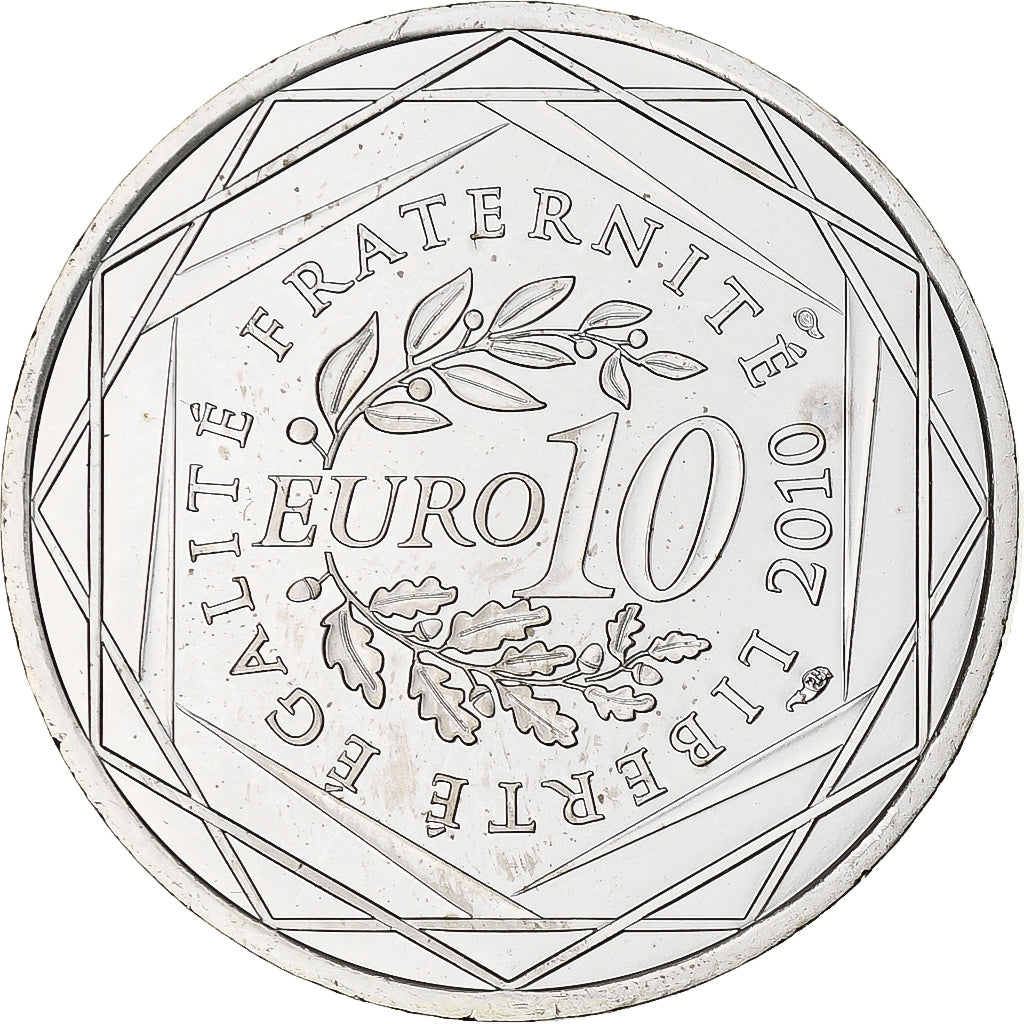 France, 10 Euro, Guyane, 2010, Paris, MS(65-70), Silver, KM:1654