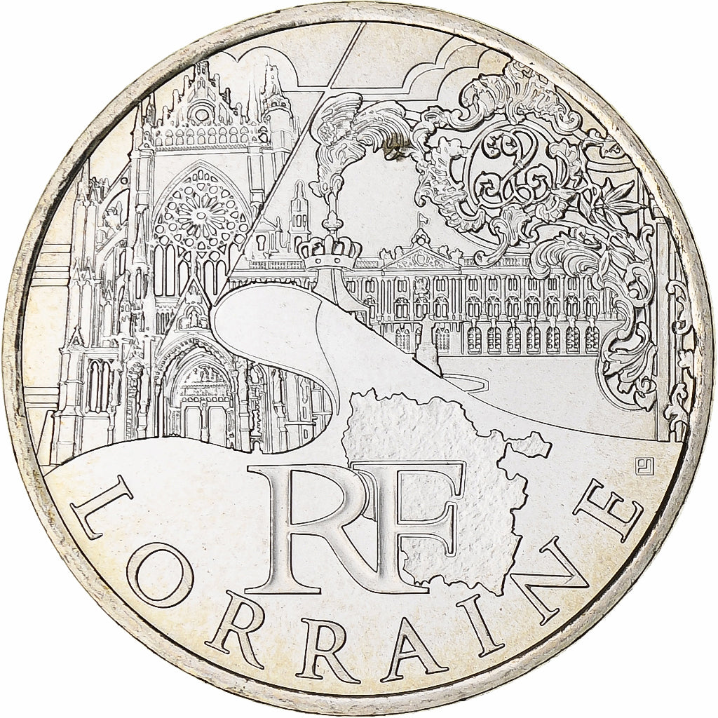 France, 10 Euro, Lorraine, Euros des régions, 2011, FDC, FDC, Argent