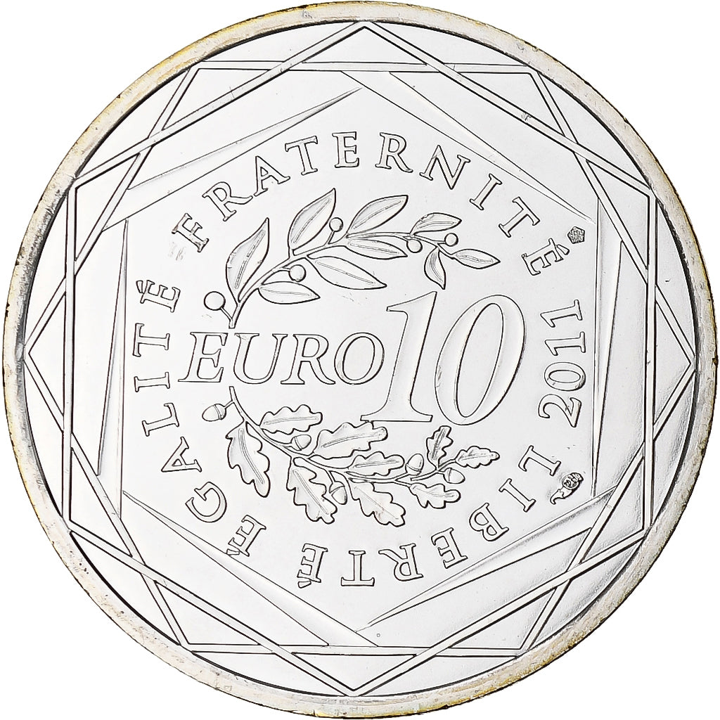 France, 10 Euro, 2011, Paris, Limousin, MS(65-70), Silver, KM:1742