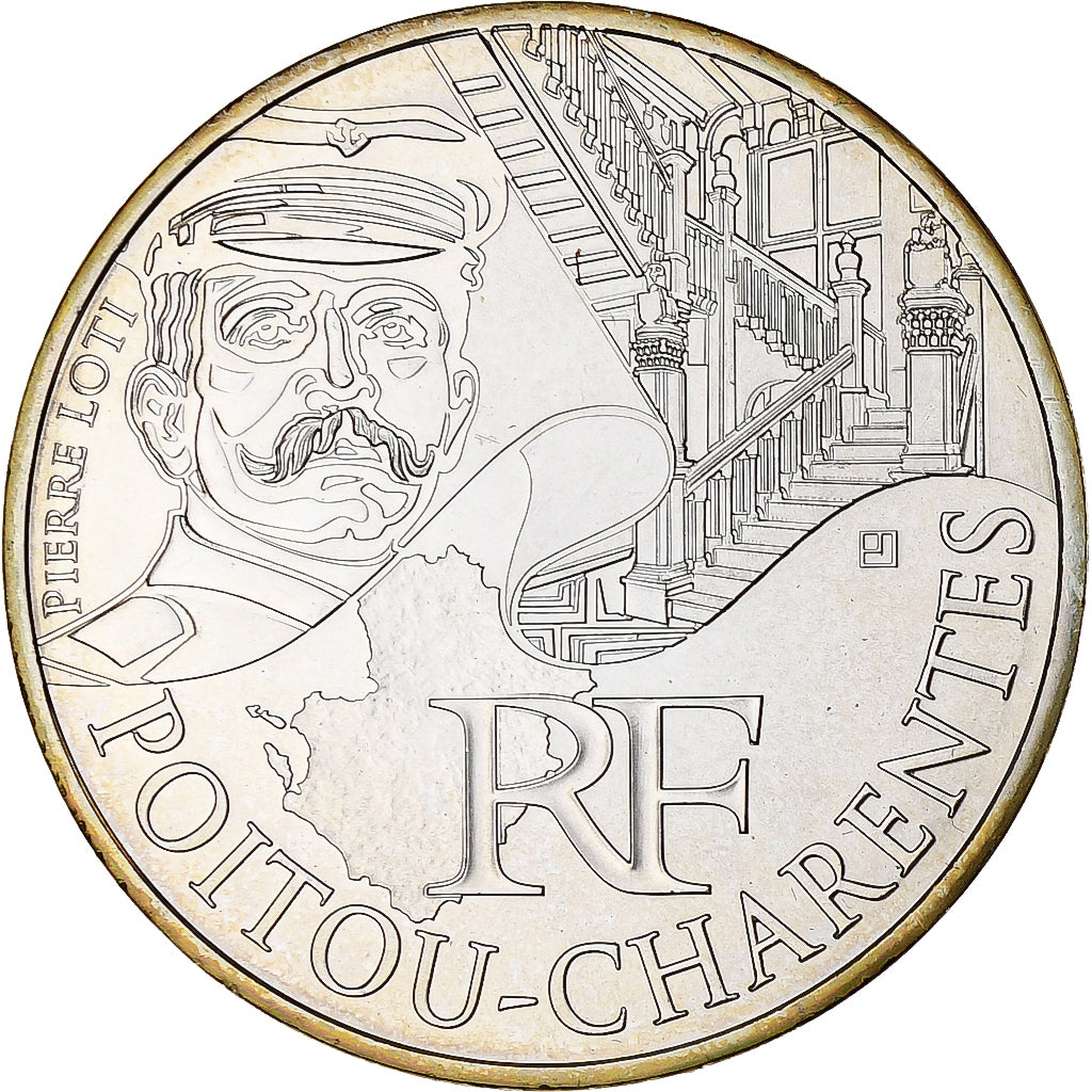Frankrijk, 10 Euro, 2012, Poitou-Charente, UNC, Zilver